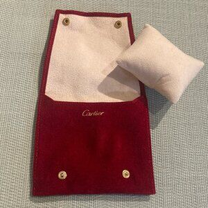 CARTIER NEW SUEDED JEWELRY TRAVEL WATCH POUCH PILLOW WATCH STORAGE SOFT CASE